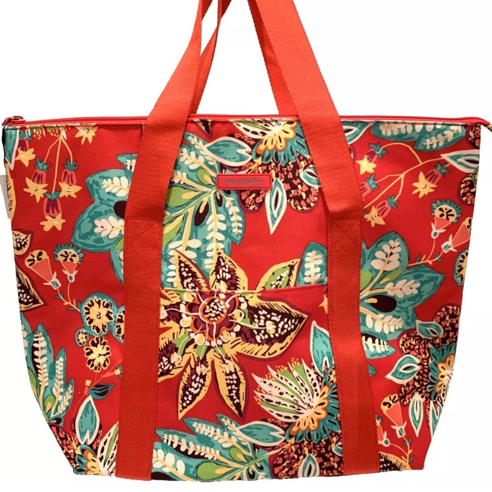Vera Bradley Cooler Tote Insulated Shoulder Bag Lunch Beach Grocery Cooler Rumba